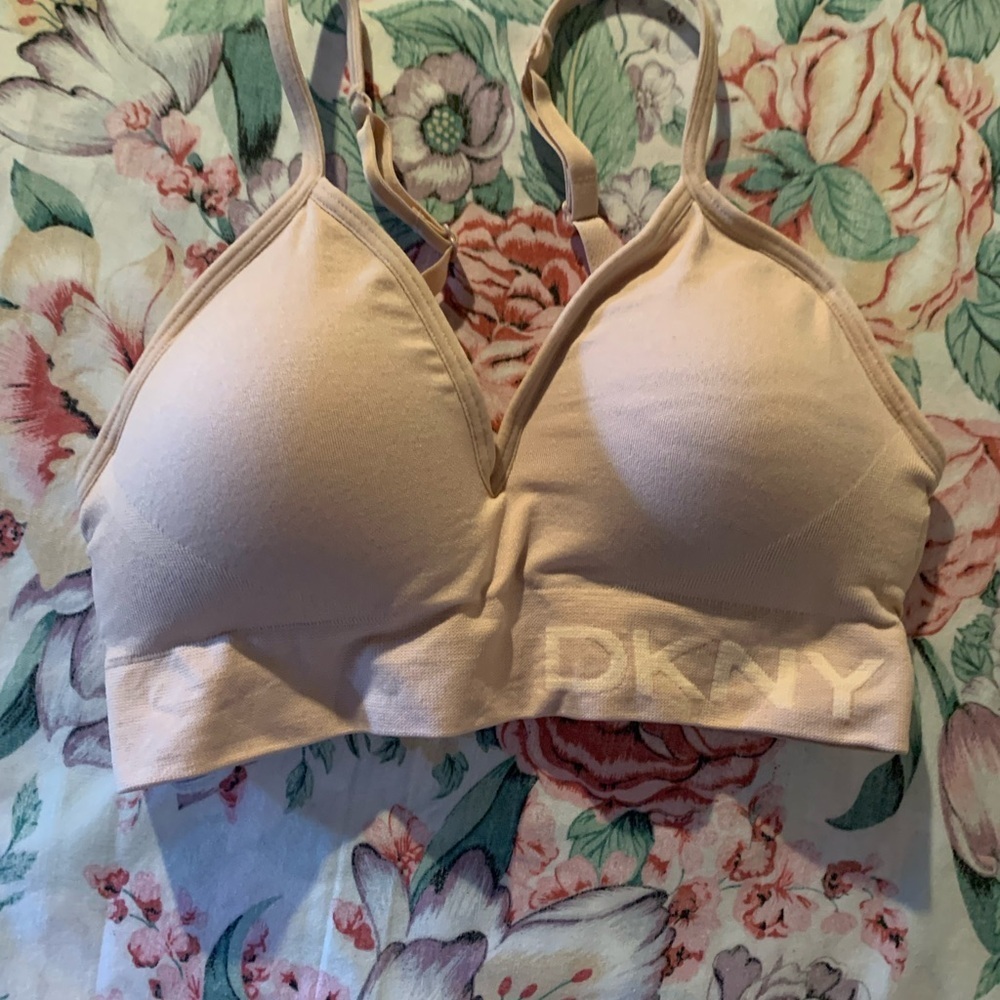 DKNY Women's Soft Pink adjustable Straps Bralette Size Small